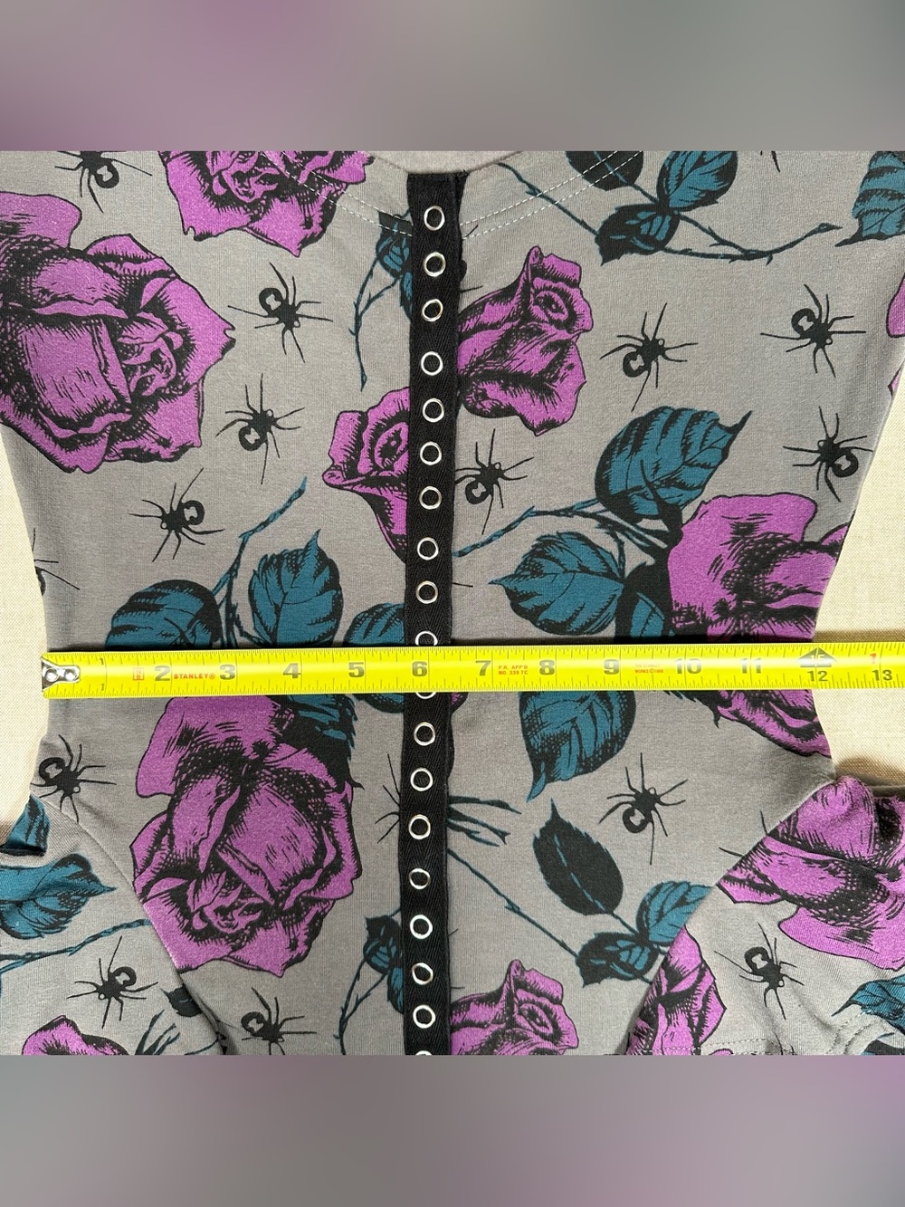 VTG Betsey Johnson Spider Rose Peplum Dress Size P ASO Aria Montgomery Goth Y2K - Picture 11 of 11